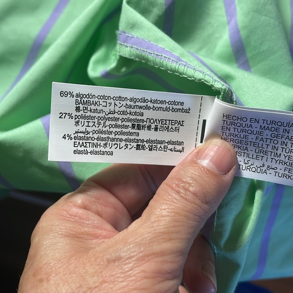 Zara size extra small green and purple women’s button down shirt - Picture 4 of 4